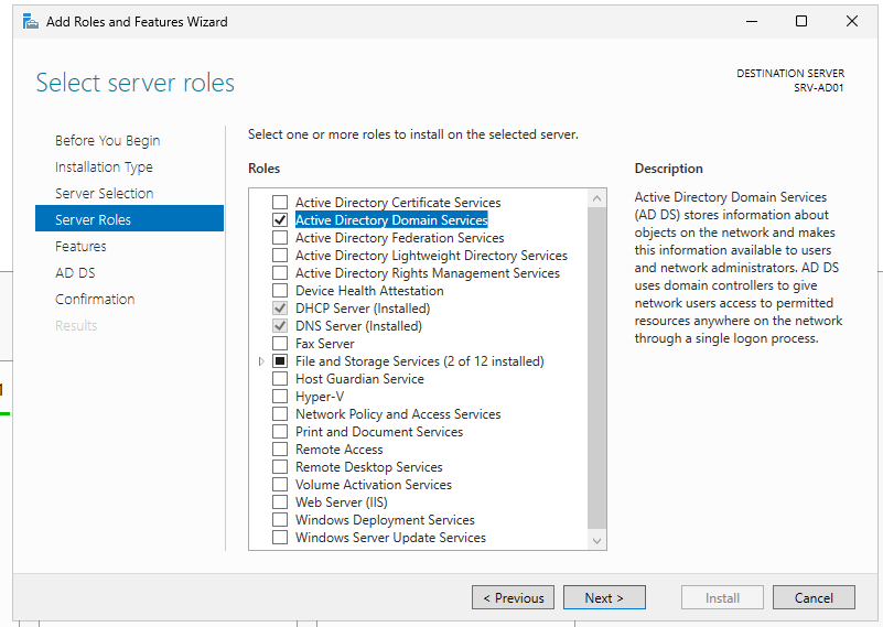 Installer Active Directory Domain Services